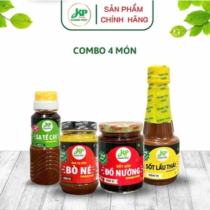 Combo Lẩu Nướng 4 món Sốt ướp đồ nướng - Bò né - Sa tế cay - Lẩu thái - Gia Vị Khang Phát