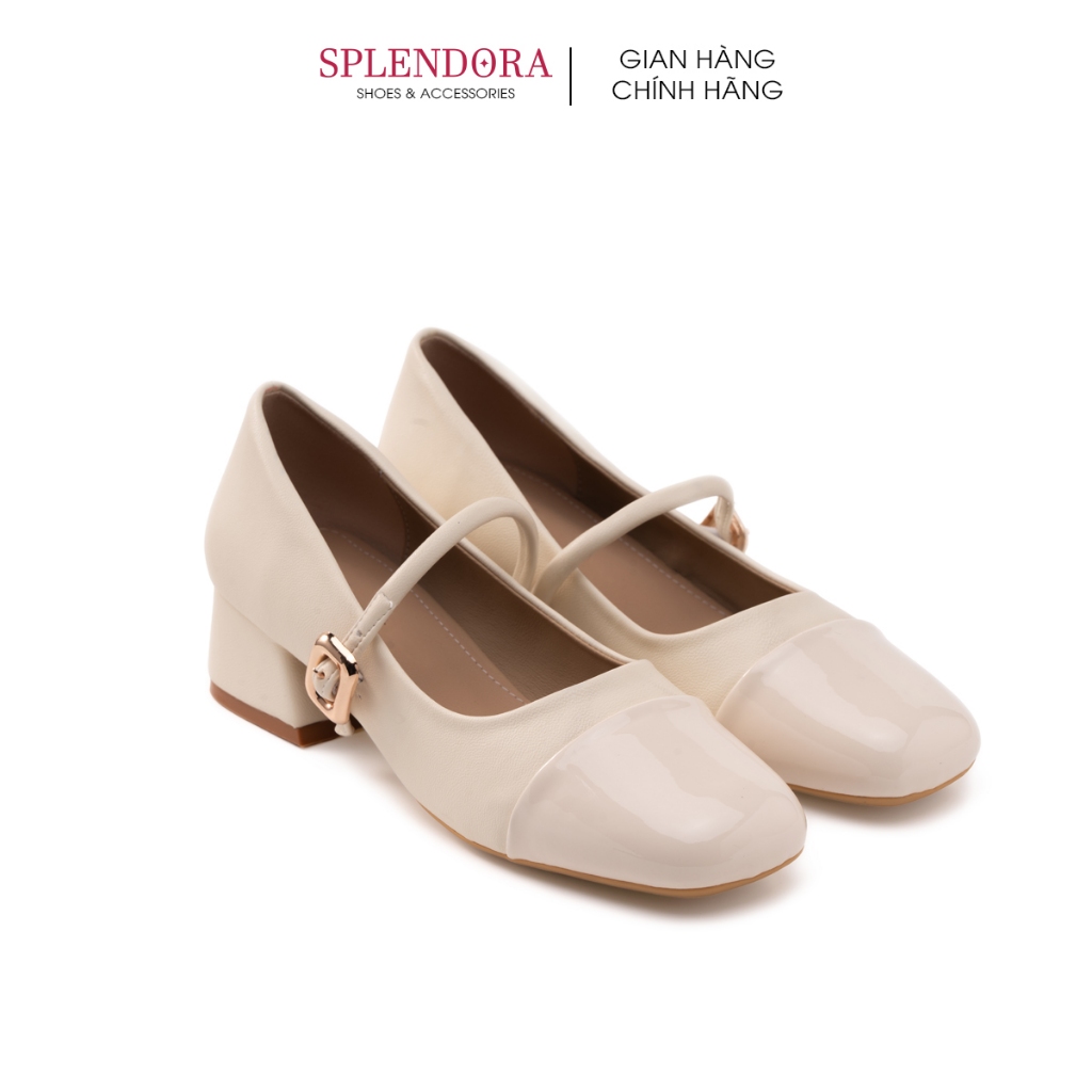 Giày Búp Bê Marry Jane Nữ Phom Rộng Splendora Gót Vuông Cao 3cm Lolita Kiểu Dáng Công Chúa _M1