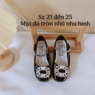 Sz 21-35 Giày Búp Bê Đính Đá Vuông Quai Đá Sáng Lấp Lánh K195