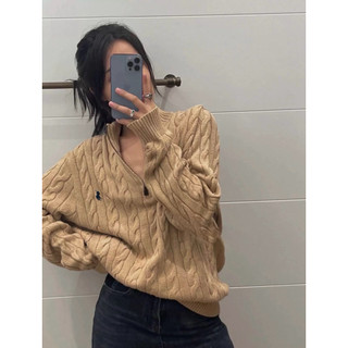 𝐏𝐡𝐢𝐞𝐧 | (Sẵn) W8340 Áo Len Cổ Kéo Form Rộng Hình Thêu Trơn