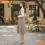 Đầm thiết kế BEMINE cổ sơ mi giả khoác tay dài dáng chữ A phù hợp đi làm-B181