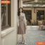 Đầm thiết kế BEMINE cổ sơ mi giả khoác tay dài dáng chữ A phù hợp đi làm-B181