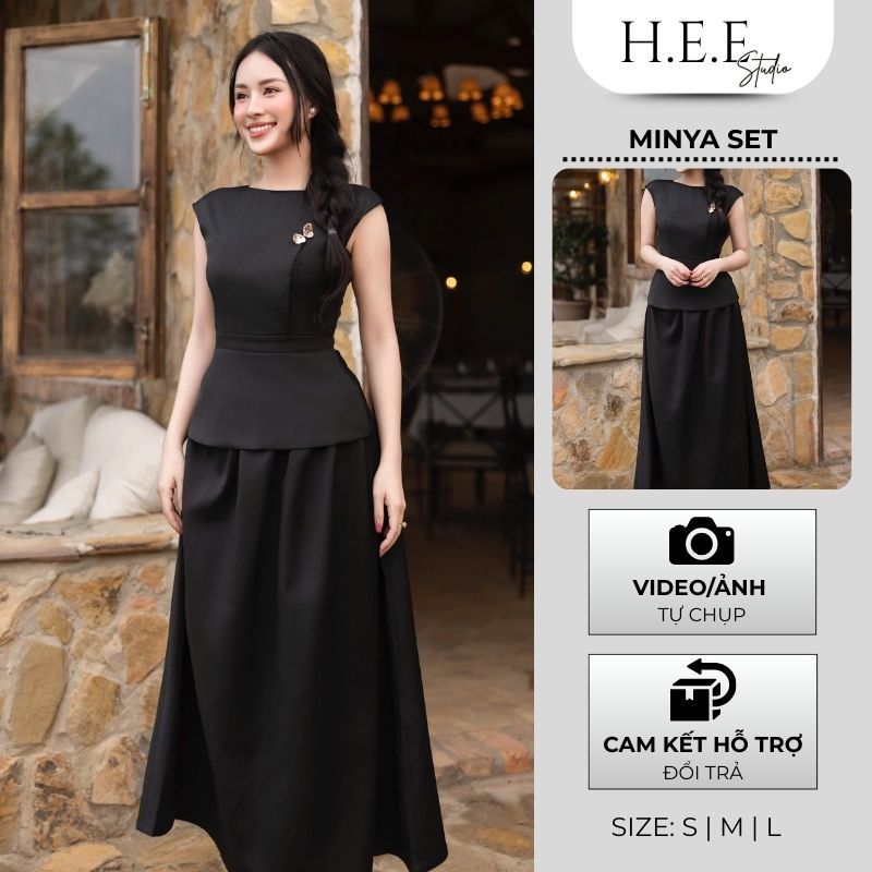 H.E.E - Set váy Minya Set thiết kế áo phối voan kèm váy dáng dài cao cấp, thanh lịch
