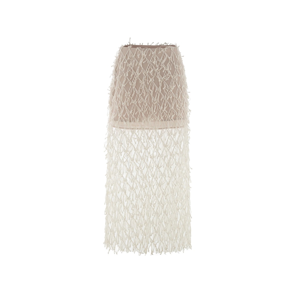 Orli Label | Seafoam Skirt Brown / Seafoam Skirt Beige | Chân váy lông tua rua nâu / be
