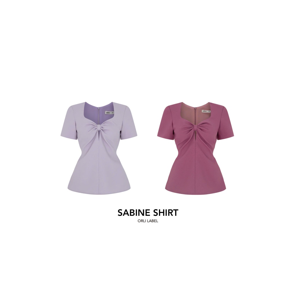 Orli Lable | Sabine Lilac Shirt/ Sabine Pink Shirt | Áo có tay nơ ngực tím/hồng