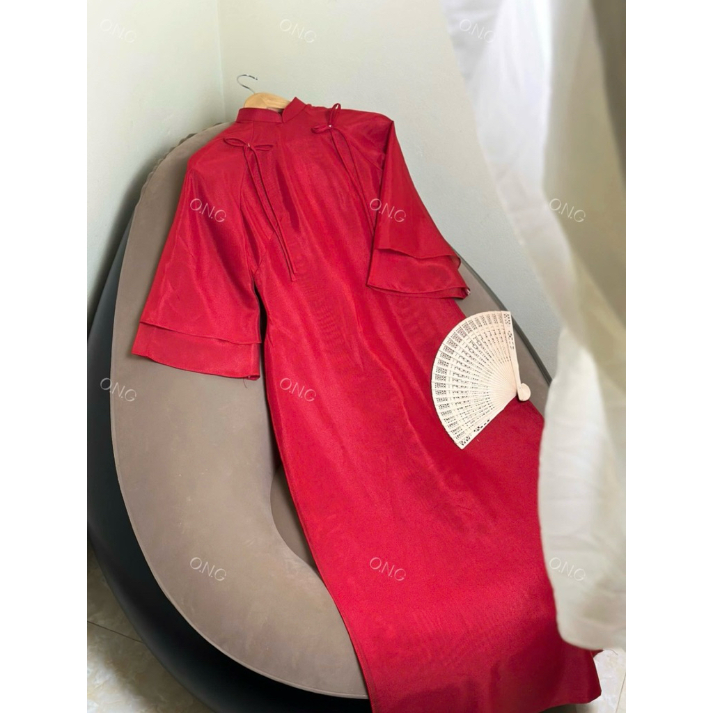 [ONG AD][ẢNH THẬT SHOP CHỤP]Áo dài Như Ý, dáng suông 4 tà, đính cúc tàu (XS- 5XL) ẢNH THẬT SHOP CHỤP