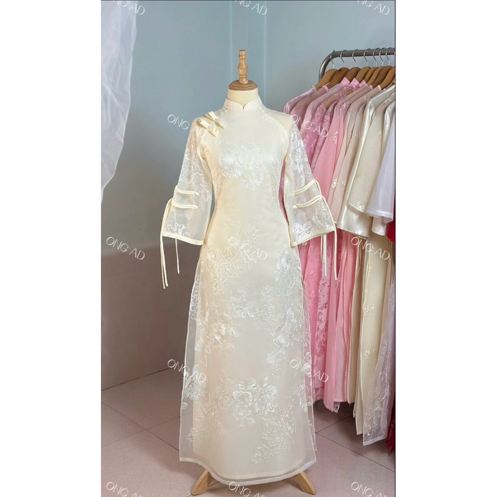 [ONG AD][ẢNH THẬT SHOP CHỤP] Áo dài VIÊN THƯ dáng suông 4 tà( XS-8XL)