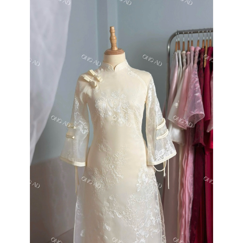 [ONG AD][ẢNH THẬT SHOP CHỤP] Áo dài VIÊN THƯ dáng suông 4 tà( XS-8XL)