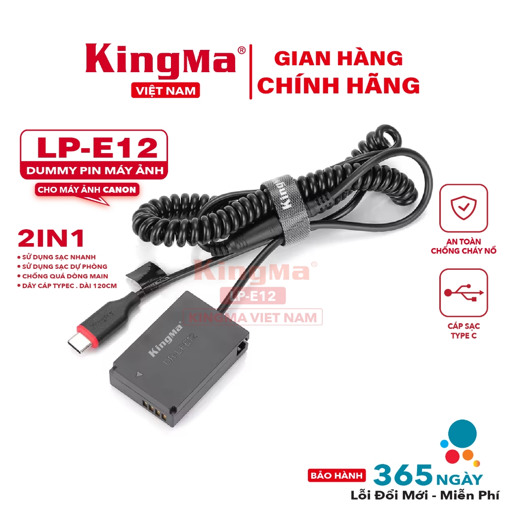 Dummy Pin LP-E12 Chính Hãng KINGMA. For CANON LP-E12 ( Bảo Hành 12 ...