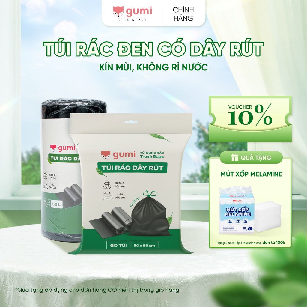 Túi Đựng Rác Gumi, Túi Rác Có Dây Rút Siêu Dai, Siêu Bền, Không Thấm ...