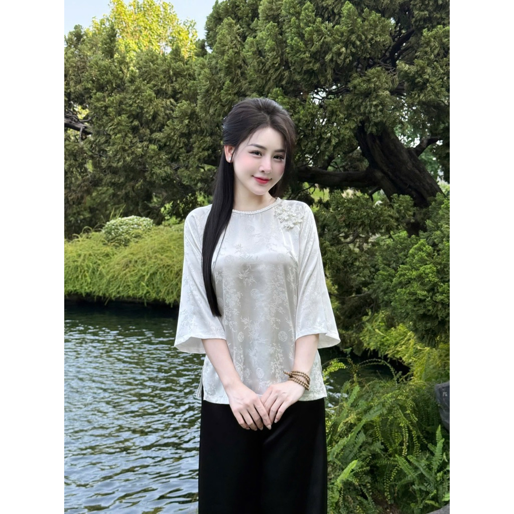Bộ Pháp Phục Lụa Gấm Vân Trúc Cổ Tết