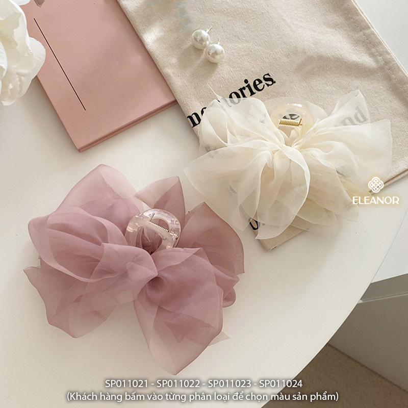 Kẹp tóc nữ Eleanor Accessories voan mây đa dạng màu sắc phụ kiện tóc kẹp tóc nơ tiểu thư 11021