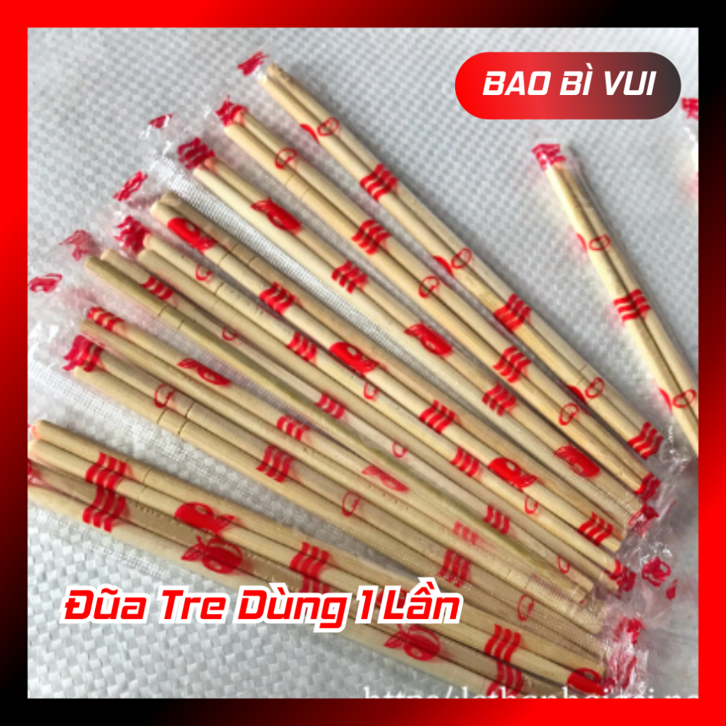 [Combo 5 bịch] Đũa tre tiện dụng dùng 1 lần  - BAO BÌ VUI