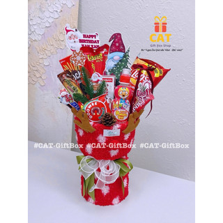 Set quà Giáng Sinh tuần lộc đỏ – Giỏ quà bánh kẹo decor noel cực xinh, quà tặng bé / quà Noel, lẵng bánh kẹo Noel