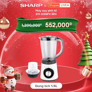 Máy Xay Sinh Tố Sharp EM-S155PV-WH 1.5L [Công suất: 500W, 5 Tốc Độ Xay]