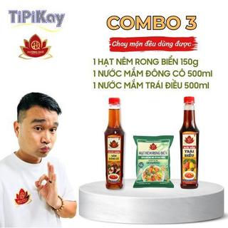Combo 1 Nước Mắm Trái Điều 500ml + 1 Nước Mắm Đông Cô 500ml + Hạt Nêm Rong Biển 150g - TiPiKay Shop