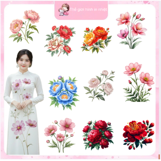 [HỎA TỐC] Hình ủi nhiệt quần áo mẫu HOA LÁ ủi áo tại nhà,nhiều mẫu,nhiều size, ủi tại nhà bằng bàn ủi-miếng vá áo