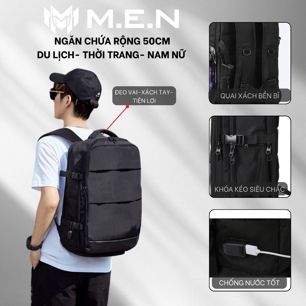 Balo chứa 5-6 bộ đồ có sạc Usb Suntown M.E.N công nghệ 5.2 chịu lực tốt chống bụi [XÃ HÀNG VIP]