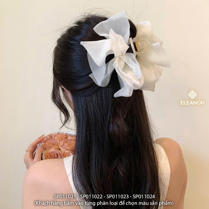 Kẹp tóc nữ Eleanor Accessories voan mây đa dạng màu sắc phụ kiện tóc kẹp tóc nơ tiểu thư 11021