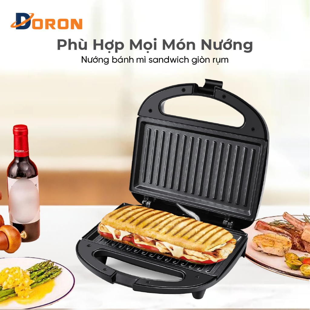 Máy nướng bánh RAF 750W làm nóng đều 2 mặt khuôn, bánh thơm ngon