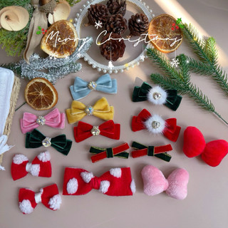 Kẹp nhung đính đá By MiuMiuBeBe phù hợp lễ tết, giáng sinh