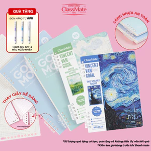 Bìa Sổ Còng Nhựa GOODMOOD Thay Giấy Refill 100gsm, Sổ Còng Vangogh A5 B5 Binder Nhựa An Toàn BC-06/BC-03