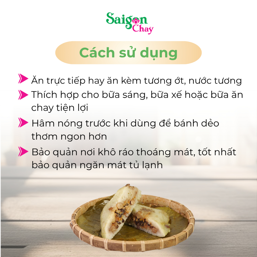 Bánh nếp dimsum chay vị mặn từ Sài Gòn Chay tiện lợi dùng liền 1 gói x 200gr