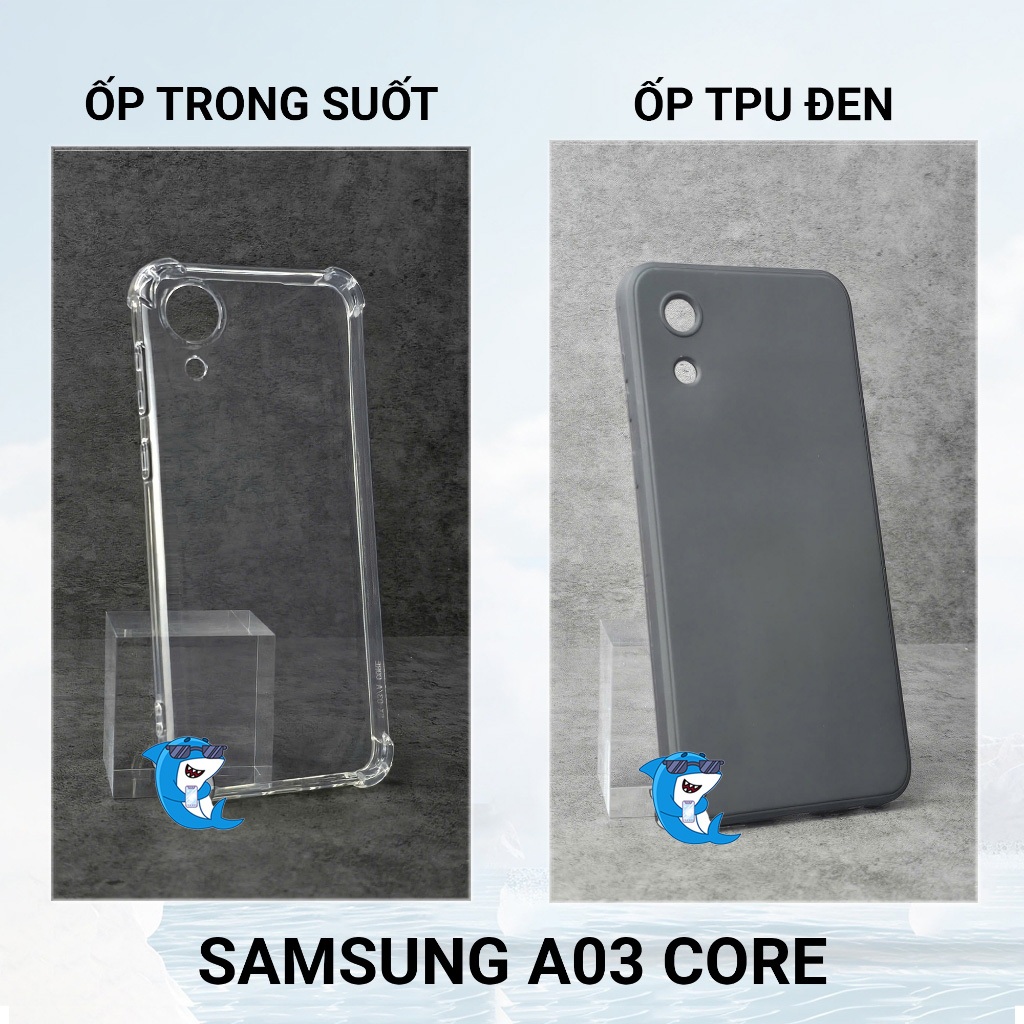 Ốp lưng Samsung A03, A03S, A03 Core cạnh vuông bảo vệ cam nhựa dẻo bảo vệ cam bibi glass