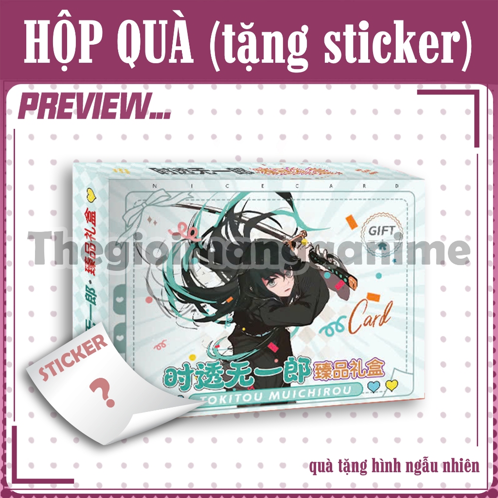 (tặng sticker) Hộp quà A5 MUICHIRO KIMETSU NO YAIBA in hình anime quà ...