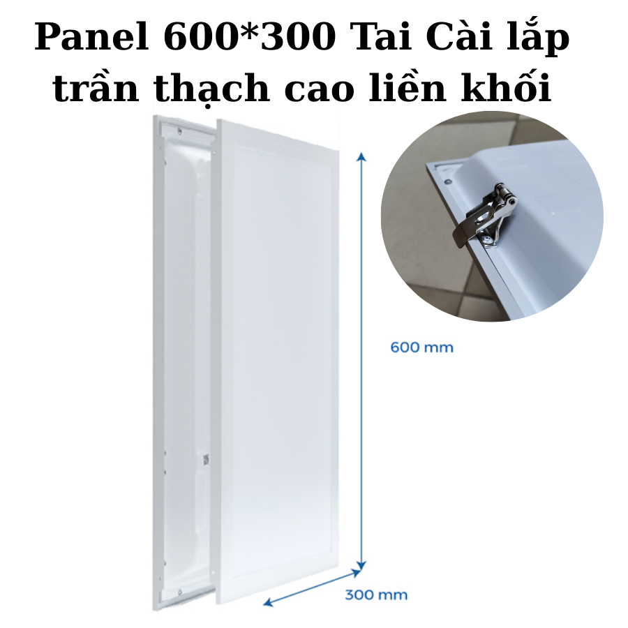 Đèn led Panel 60cm*30cm Công suất 36W | Đèn vuông ốp nổi bắt vít | Đèn thả trần thạch cao BH 2 năm