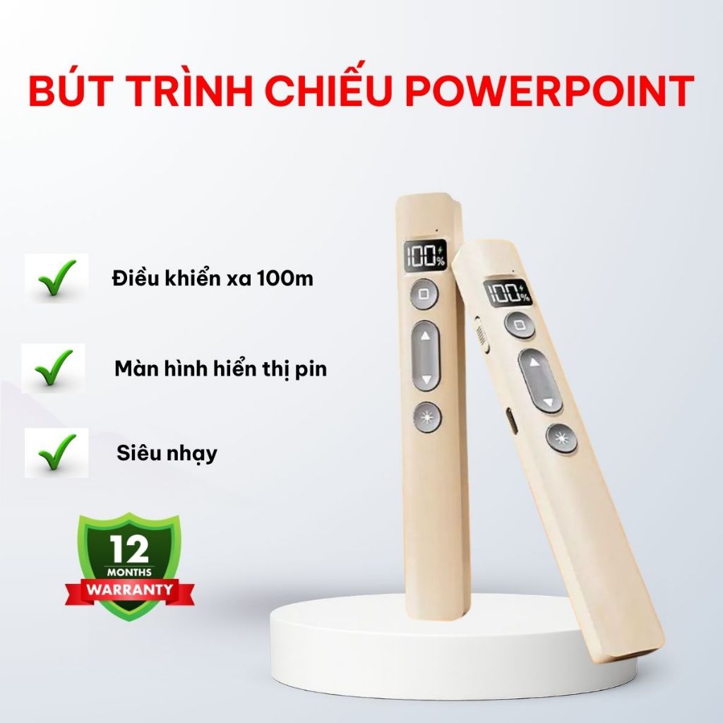 Bút trình chiếu Powerpoint KeyPro, bút bấm thuyết trình 3A 2.4GHz, Điều khiển từ xa bền bỉ di động USB 2025 -BH12T
