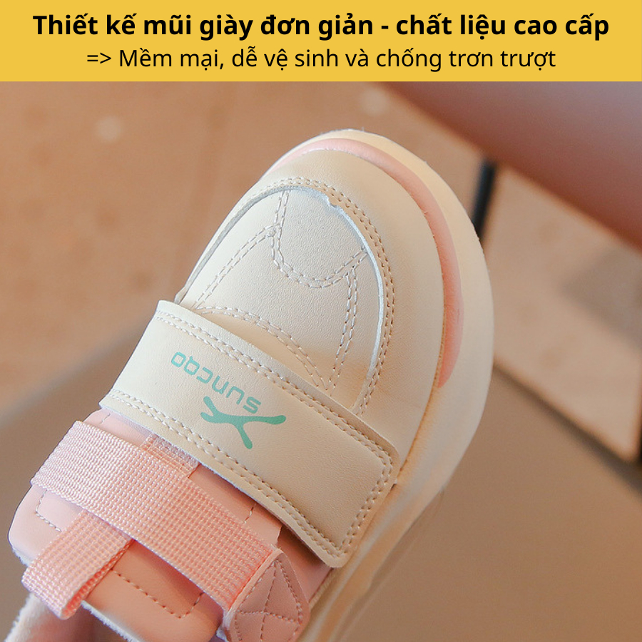 [M155] Giày Thể Thao Bé Trai Bé Gái Cao Cấp, Giày Sneakers Trẻ Em Quai Dán Đế Êm Chống Trơn Phong Cách Năng Động
