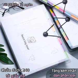 Túi tài liệu 8/12/13 ngăn A4, cặp hồ sơ chống nước tiện dụng