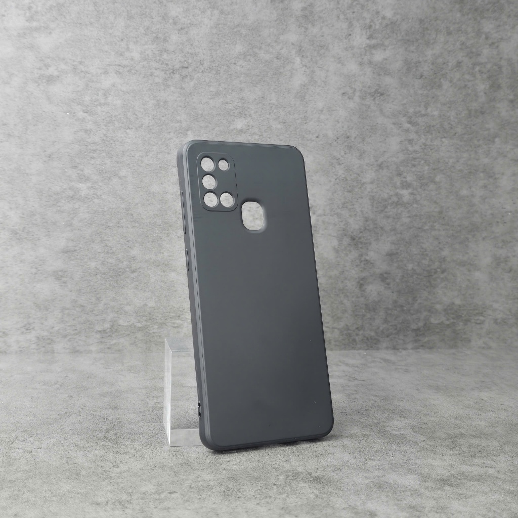 Ốp lưng Samsung A21S cạnh vuông bảo vệ cam nhựa dẻo cao cấp tpu đen bibi glass
