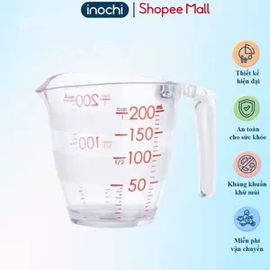 Cốc đong Inochi 200ml - 500ml Chịu nhiệt 140 độ C, an toàn khi sử dụng