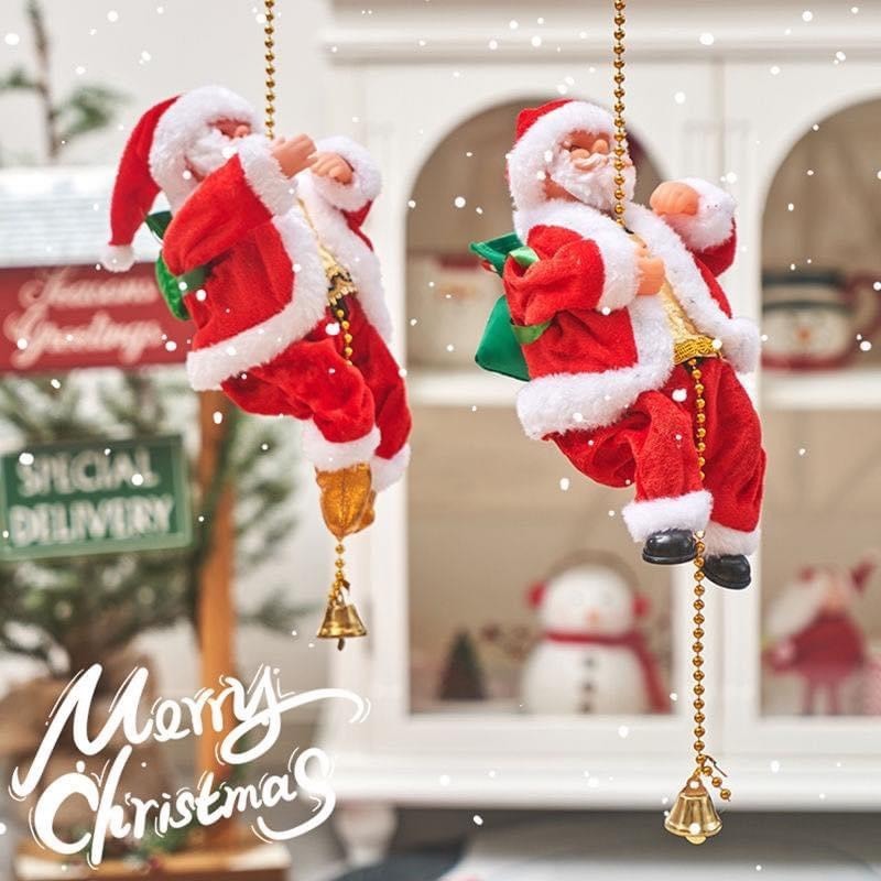Đồ chơi ông già Noel leo dây vui nhộn có đèn có nhạc quà tặng cho bé mùa giáng sinh, quà tặng noel