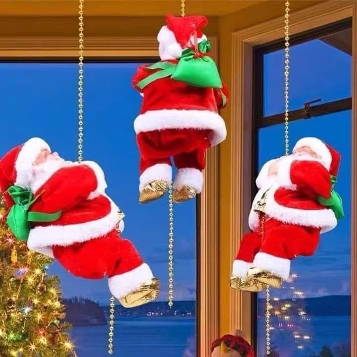 Đồ chơi ông già Noel leo dây vui nhộn có đèn có nhạc quà tặng cho bé mùa giáng sinh, quà tặng noel