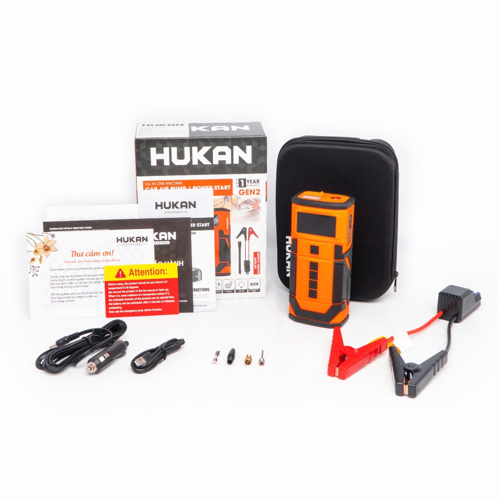 Máy Bơm Lốp & Kích Bình Ô Tô HUKAN G2-BKB070W – DC 12V, Công Suất 120W, 120PSI, Nhỏ Gọn 0.65kg – Bảo Hành 12 Tháng