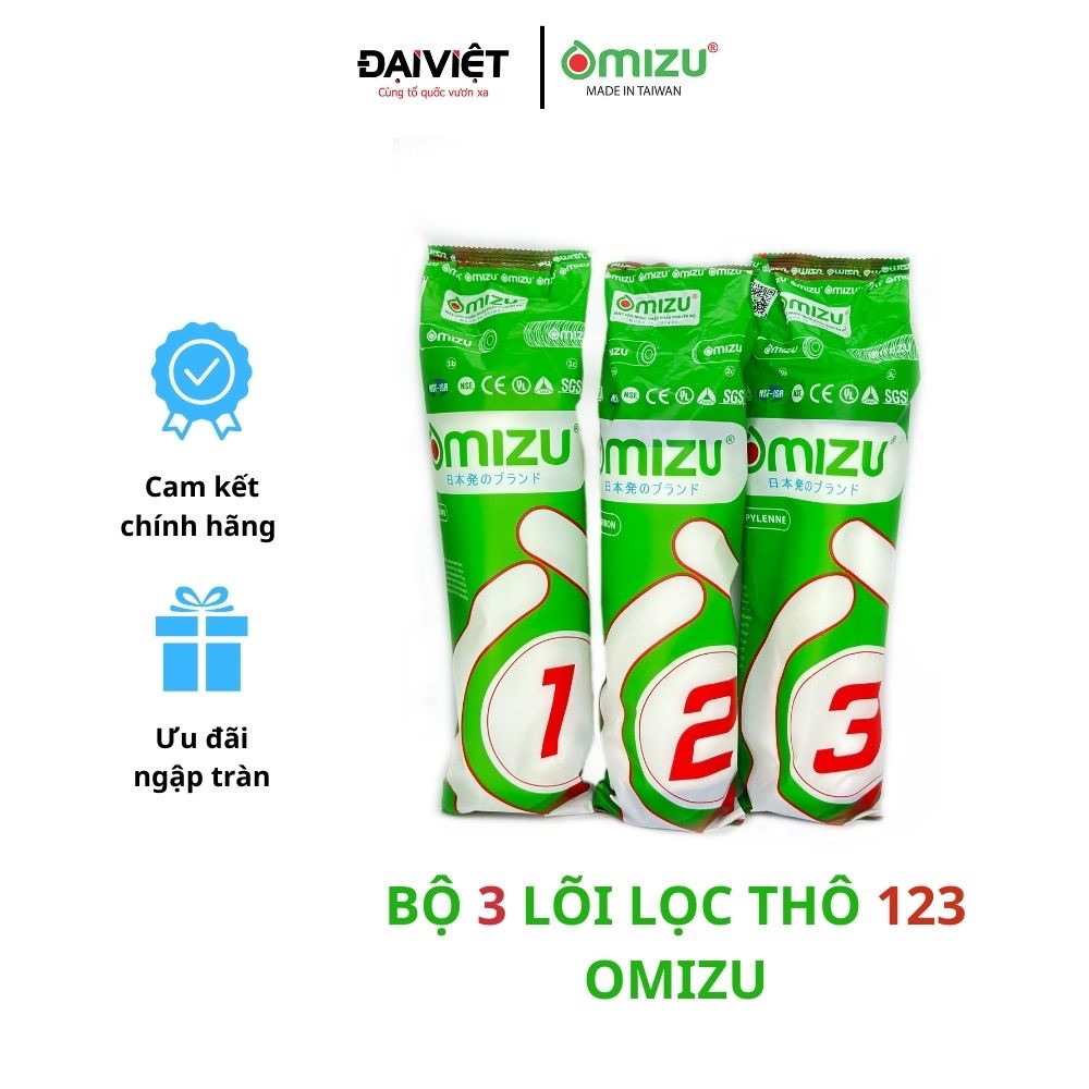 Bộ Lõi Lọc OMIZU NEW Số 1-2-3 Chính Hãng - Lõi lọc thô 123 chính hãng Omizu