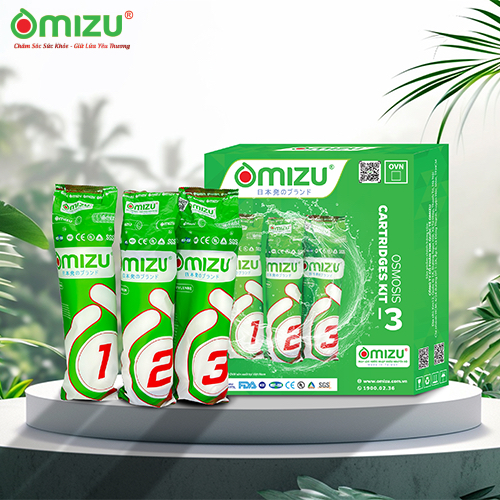 Bộ Lõi Lọc OMIZU NEW Số 1-2-3 Chính Hãng - Lõi lọc thô 123 chính hãng Omizu