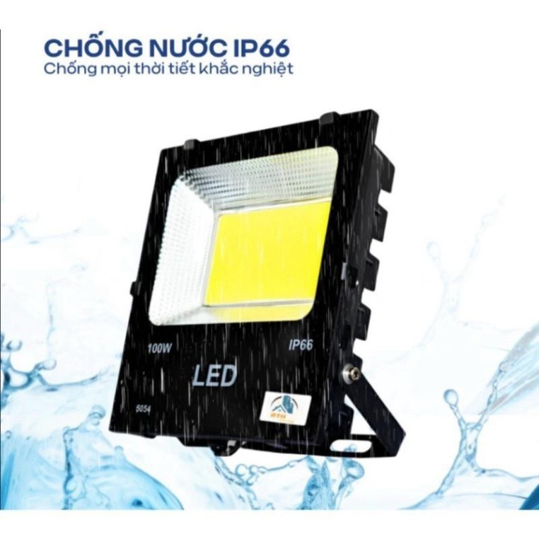 Đèn Pha LED Ngoài Trời, Đèn Pha COB Chất Liệu Nhôm Tản Nhiệt Tốt Chống Nước IP66 Chiếu Sáng 150m2