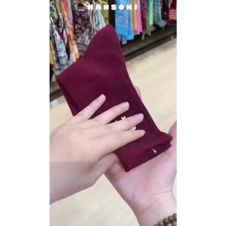 Sét 10 Đôi Vớ Tất Boot Noel Sọc Màu Đỏ Noel Chất Cotton Phong Cách Vintage Tiểu Thư, Cổ Cao