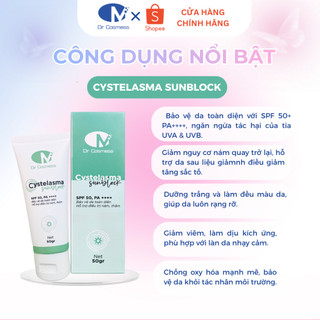 Kem Chống Nắng Cho Da Nám Cystelasma Sunblock Dr Cosmess. Nâng Tông Kiềm Dầu, Sáng Da SPF50+ PA+++