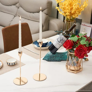 Chân nến kim loại mạ vàng để bàn tiệc ,decor nhà hàng khách sạn