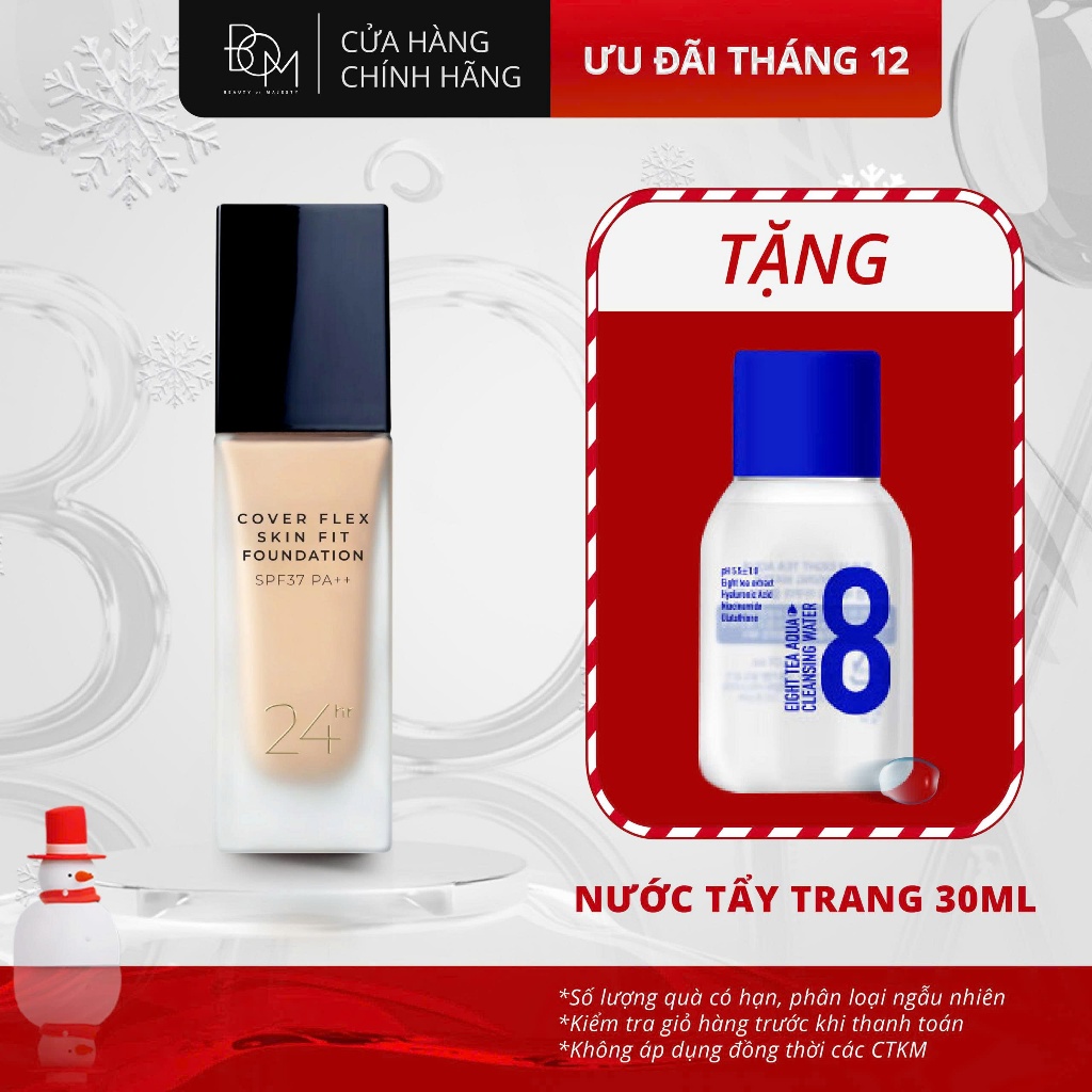 Kem Nền Lâu Trôi Che Khuyết Điểm B.O.M Cover Flex Skin Fit Foundation 30ml