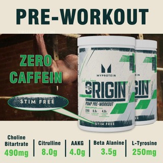 Myprotein - Bột Pre-workout ORIGIN Stim Free - 30 lần dùng (Không Caffein)