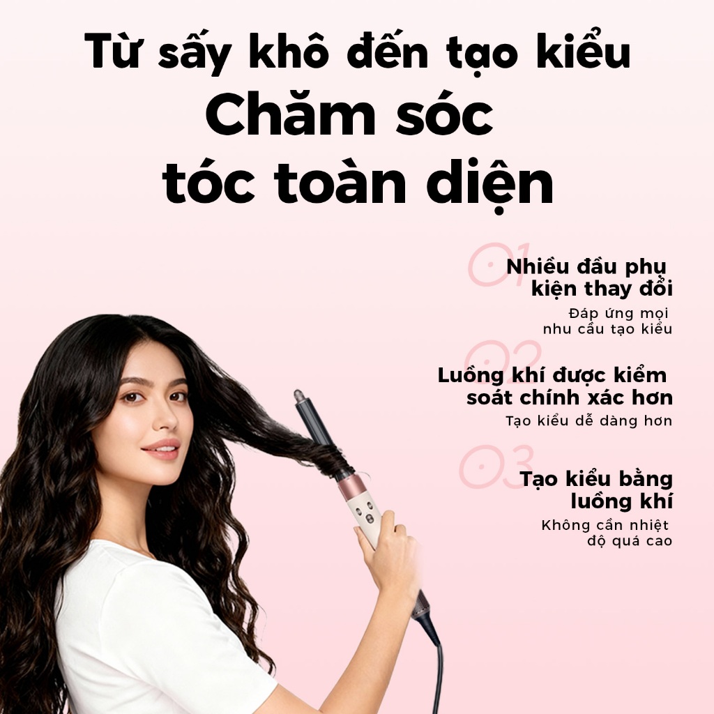 Máy tạo kiểu tóc đa năng DREYON Airwrap - Tạo kiểu tóc bằng công nghệ luồng khí, tạo sóng – duỗi mượt