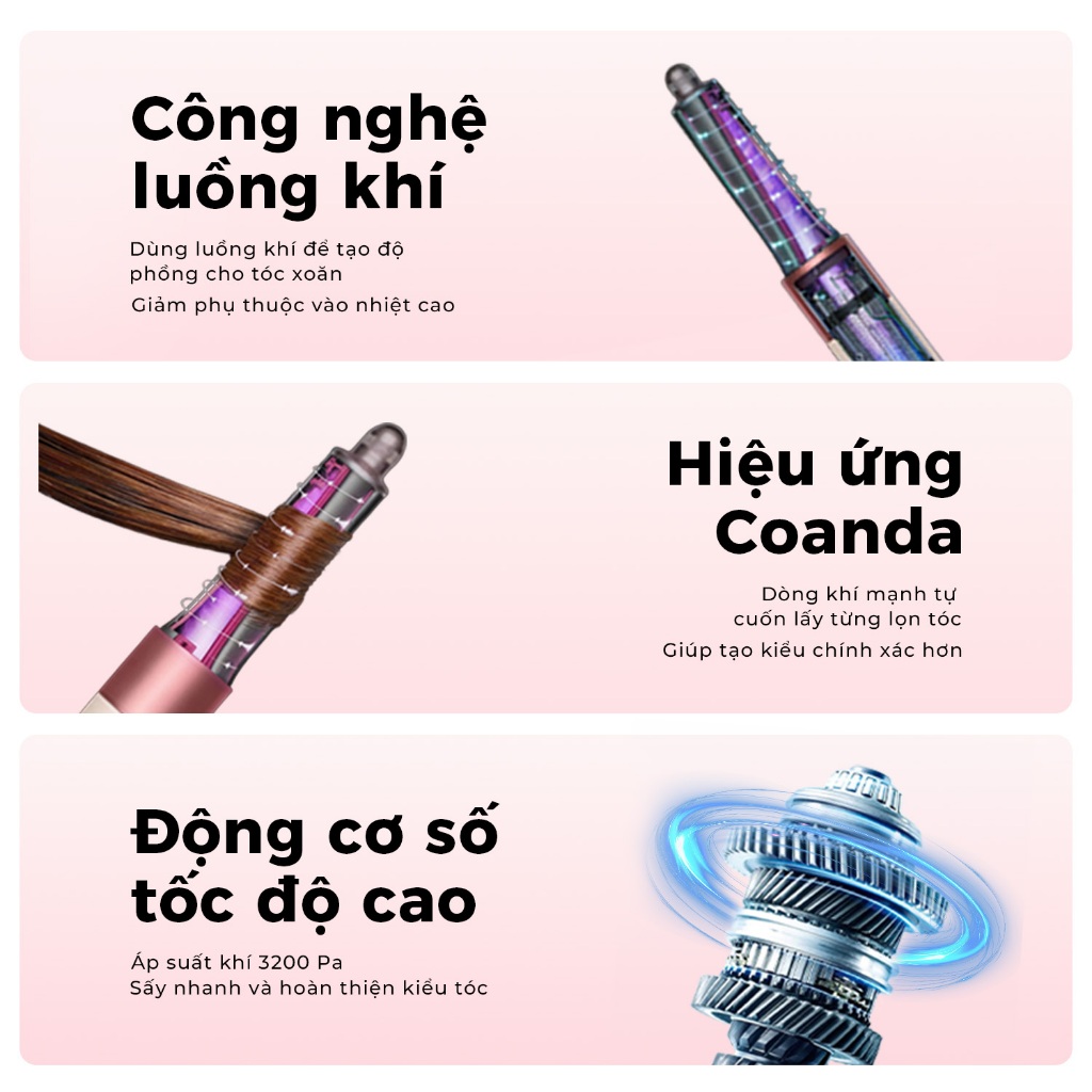 Máy tạo kiểu tóc đa năng DREYON Airwrap - Tạo kiểu tóc bằng công nghệ luồng khí, tạo sóng – duỗi mượt