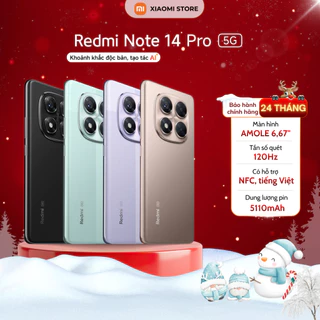 Điện Thoại Xiaomi Redmi Note 14 Pro 5G 8/256GB - 12/512GB - Chính Hãng BH 24 Tháng ( Nguyên Seal )
