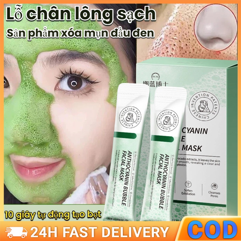 Vita mặt nạ bọt anthocyanin Gel Tẩy Tế Bào Chết Bộ Mặt Nạ làm sạch sâu thu nhỏ lỗ châ
